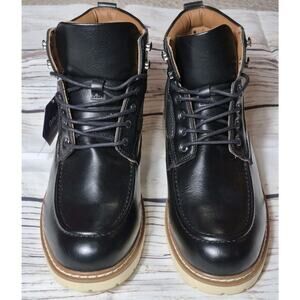 Steve Madden Men's Bleeker Boots 10.5 Black Lace Up, Ortholite Comfort Insoles